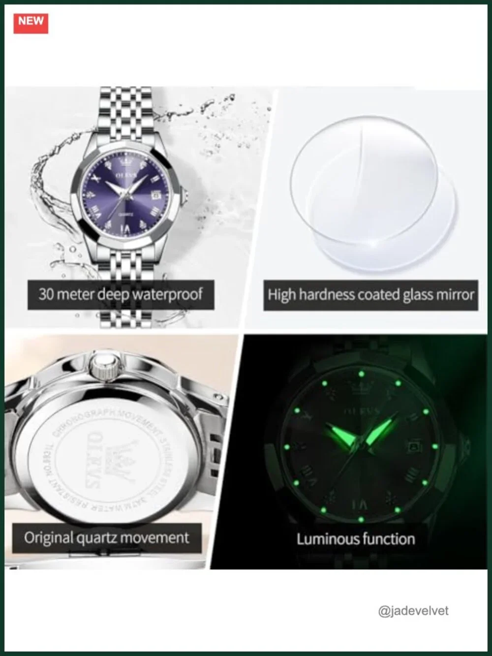 Women's Analog Quartz Stainless Steel Wrist Watch Water-Resistant Petite Dress